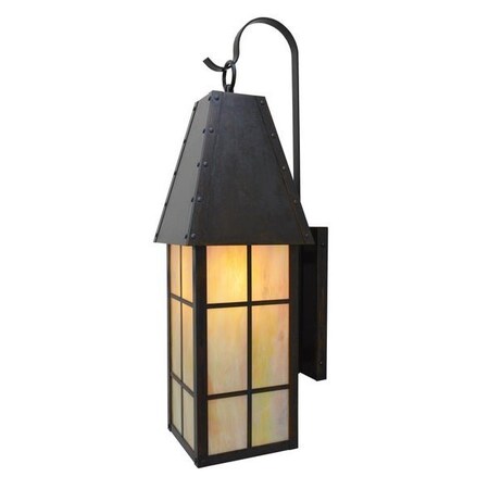 Arroyo Craftsman 8" Hampton Wall Mount, Raw Copper, Off White Glass HAB-8OF-RC